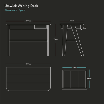 Urswick Writing Desk in Ash - Quanstrom Studio